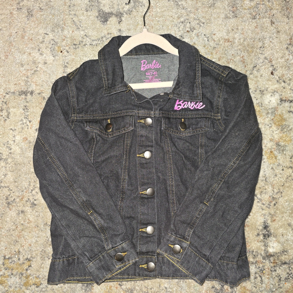 Barbie Denim Jacket with Pink Logo